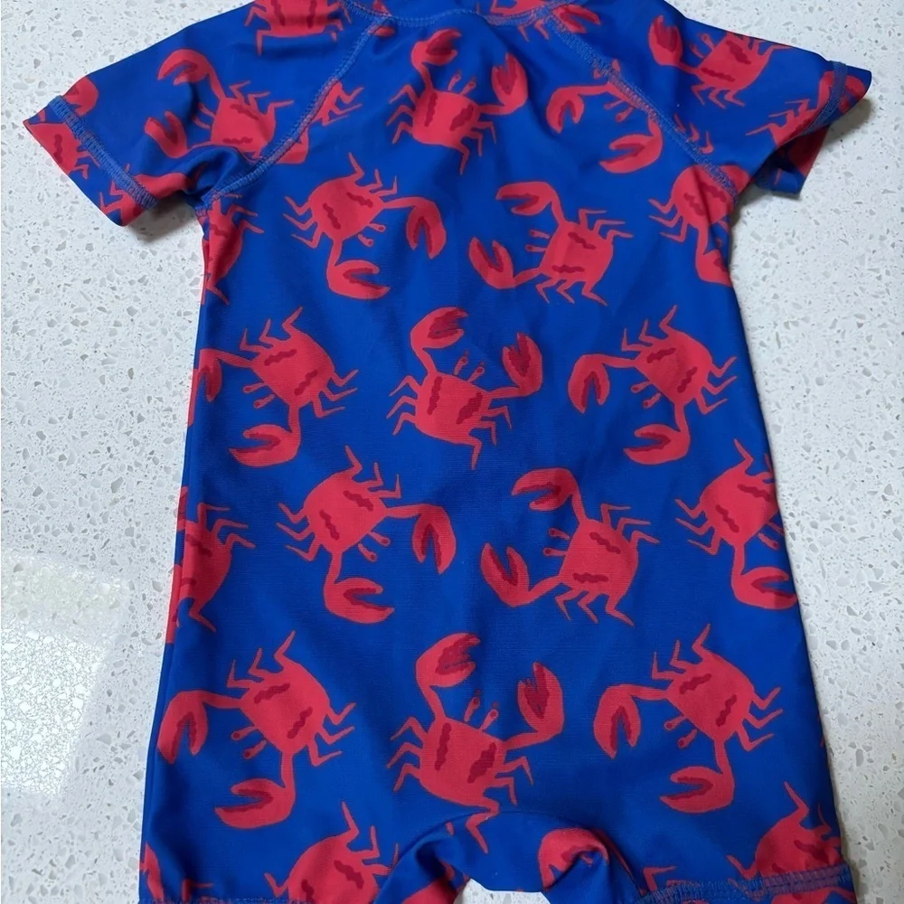 Old navy 3-6m Blue and Red Crab Swimwear
